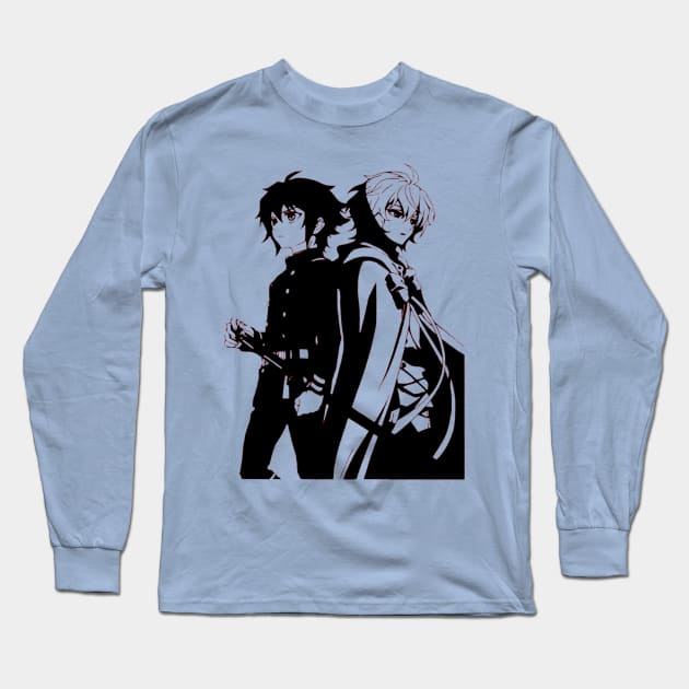 Owari no Seraph Yuu and Mika Long Sleeve T-Shirt by OtakuPapercraft